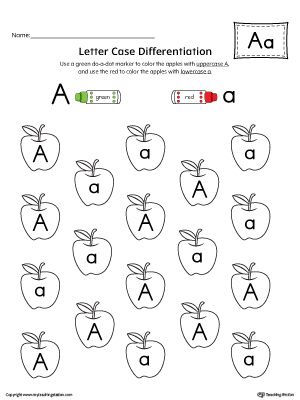 Letter Case Recognition Worksheet: Letter A Worksheet.This fun and coloring… Worksheet Letter A, Letter A Worksheet, Letter A Words, A Is For Apple, Letter Recognition Worksheets, Letter Worksheets For Preschool, Alphabet Worksheets Kindergarten, Homeschool Preschool Activities, Letter Case