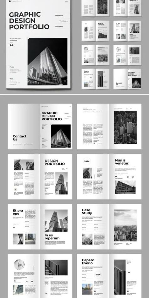 This A4 Graphic Design Portfolio Template by PixWork is a Modern Adobe InDesign Masterpiece Indesign Layout Templates, Event Planner Portfolio, Portfolio Template Free Download, Simple Portfolio Website, Ux Portfolio Website, Modernism Graphic Design, Nursing Portfolio, Virtual Assistant Portfolio, Research Portfolio