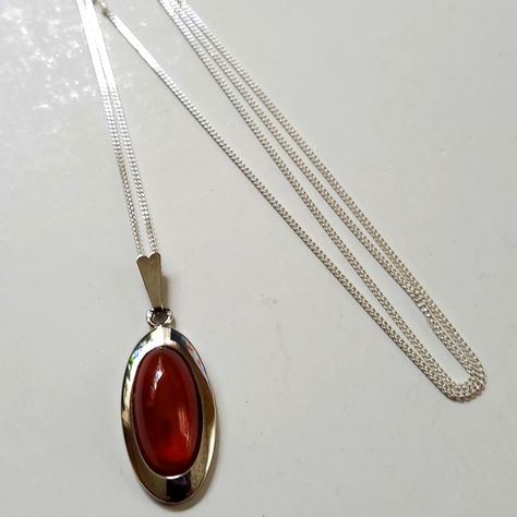 Agate Rouge Stone Pendant Necklace This Necklace Is Sure To Impress, Elegant And Stylish. Silver Pendant With Real Agate Rouge, Made In France. 925. Sterling Silver Chain, Made In Italy. Brand New Makes A Great Gift For Yourself Or Someone Special. Arrives In A Nice Gift Box. Tags: Real Rouge Stone Silver Valentine's Day Birthday Anniversary Graduation Gift Handmade Chain Necklace, Red Pendant Necklace, Silver Charm Necklace, Pearl Strands Necklace, Gold Bead Necklace, Enamel Necklaces, Funky Jewelry, Feather Necklaces, Stone Pendant Necklace