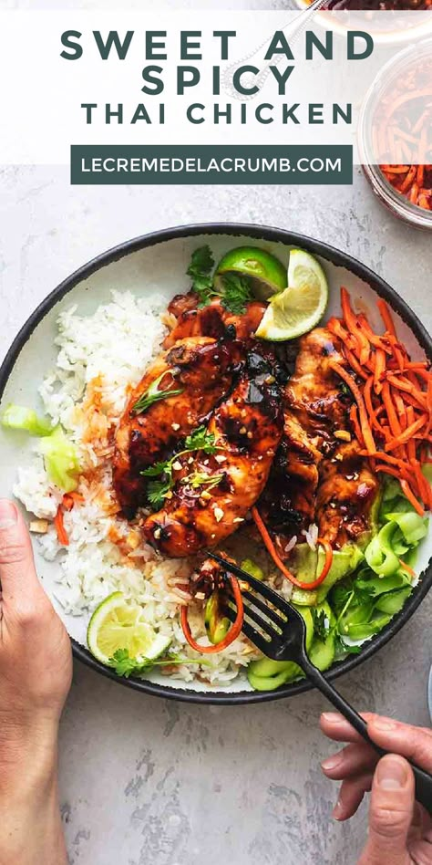 Spicy Asian Chicken, Thai Chicken Recipes, Quick Pickle, Chicken Salads, Sweet And Spicy Chicken, Asian Chicken Recipes, Spicy Thai, Chicken Dish, Thai Chicken