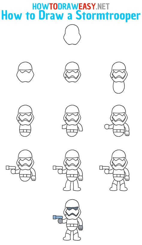 How to Draw a Stormtrooper Step by Step #Stormtrooper #StarWars #Movies #Drawing #HowtoDraw #Drawings #DrawingTutorial Draw Star Wars, Starwars Easy Drawings, Star Wars Art Drawings Easy, How To Draw Star Wars, Star Wars Easy Drawing, Star Wars Doodles Easy, Star Wars Drawings Easy Step By Step, Star Wars Drawings Easy, How To Draw Star Wars Step By Step