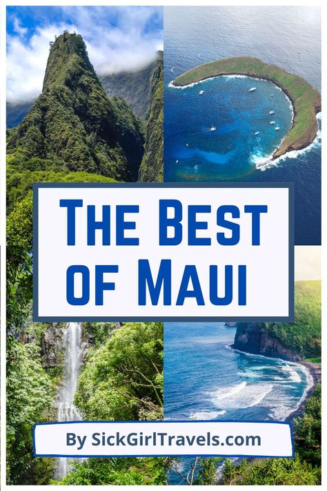 Learn the must-see spots for any Maui Itinerary: Molokini Crater snorkeling, the best waterfalls in Maui, The garden of Eden, bamboo forest, Iao Valley State Park, Maui Botanical Gardens, Turtle Beach Maui, The Road to Hana, Haleakalā National Park, Maui volcano tours, Coral Gardens, and much, much more. This is everything you need to know to plan your accessible Maui adventures and check off your Maui bucket list. Maui Adventures, Maui Volcano, Maui Bucket List, Molokini Crater, Sick Girl, Maui Itinerary, Maui Hawaii Vacation, Trip To Maui, West Maui