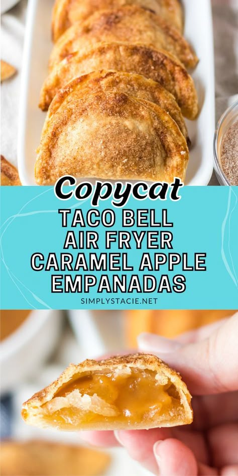 Carmel Apple Empanada Taco Bell, Apple Empanadas Taco Bell, Copycat Taco Bell Caramel Apple Empanada, Mini Apple Dumplings With Pie Crust, Taco Empanadas Easy, Carmel Apple Empanada, Caramel Apple Filling Recipes, Copycat Recipes Taco Bell, Caramel Apple Pastries