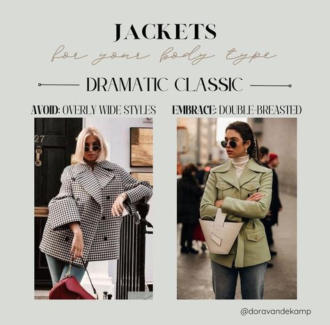 Soft Classic Style, Dramatic Classic, Best Style, Soft Classic, Color Analysis, Fashion Consultant, Fall Jackets, Body Types, Double Breasted