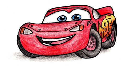 30-Day Art Challenge Day 2: Lightening McQueen (Rebecca's Drawing) Cars Lightning Mcqueen Drawing, Cars Cartoon Drawing, Easy Lightning Mcqueen Drawing, Lighting Mcqueen Drawing Easy, Cars Painting Disney Easy, Lightning Mcqueen Sketch, Cars Movie Drawing, Mcqueen Drawing, Disney Cars Drawing