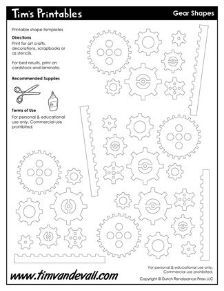 Gear Templates Gear Template Free Printable, Science Fair Boards, Diy Gears, Gear Template, Posters Science, Wooden Gears, Printable Shapes, Printable Sticker Sheets, Steampunk Crafts