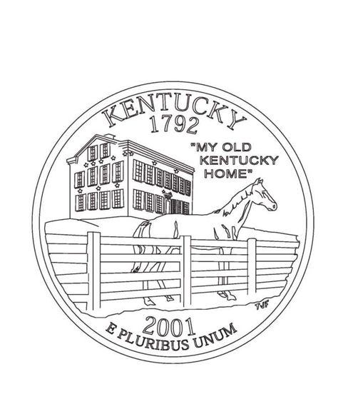 Culture Coloring Pages, May Coloring Pages, Diy Home Decor Signs, May Month, American Heritage Girls, State Quarters, Country Clothes, Old Coins Worth Money, Kentucky State