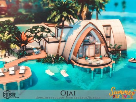 Sims 4 Cc Hammock, Sims 4 Cc Island, Sims 4 Sulani Beach House, Sims 4 Sulani House Plan, Sims 4 Island Living Cc, Sulani Homes Sims 4, Sims 4 Beach House, Sims 4 Jobs, Gym Sauna