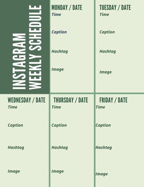 Social Media Calendar: Instagram Weekly Schedule Social Media Calendar Template, Social Media Calendar, Instagram Content, Weekly Schedule, Calendar Template, Bar Chart, Social Media, Media, Instagram