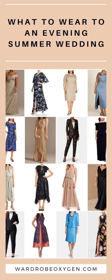 What to Wear to an Evening Summer Wedding. Struggling to find the perfect dress to wear to that summer wedding you were invited to? I have a collection of incredible summer wedding guest dresses… Evening Wedding Outfit, Summer Evening Outfit, Summer Clothes Ideas, Wardrobe Oxygen, Clothes For Women Summer, Evening Wedding Guest Dresses, Summer Wedding Attire, Summer Wedding Guest Dresses, Summer Clothes For Women