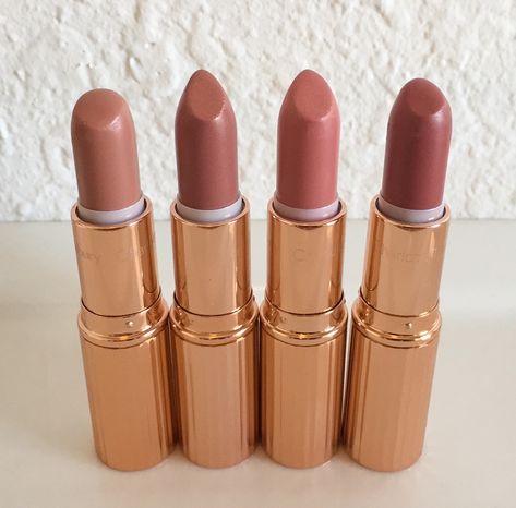 Charlotte Tilbury KISSING Lipstick Confession: Review & Swatches · the beauty endeavor Charlotte Tilbury Kissing Lipstick, Charlotte Tilbury Lipstick Swatch, Bridal Lipstick, Charlotte Tillbury, Charlotte Tilbury Lipstick, Makeup For Hazel Eyes, Lipstick Swatches, Eyeshadow Pallets, Hazel Eyes