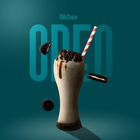 Milkshake Social Media Design, Milkshake Ads, Oreo Photography, Milkshake Photography, Milkshake Art, Oreo Drink, Cookie Milkshake, Oreo Shake, Food Photography Dessert