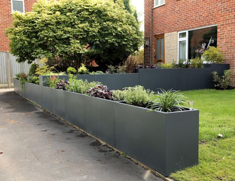 fibreglass_trough_planters_modern_garden_planters_high_quality Trough Planter Ideas, Large Garden Planters, Seed Planter, Garden Troughs, Trough Planter, Trough Planters, Fiberglass Planters, Stone Planters, Planter Ideas