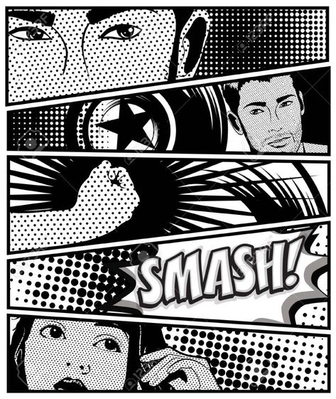 Comic Aesthetic Black And White, Comic Book Graphic Design Aesthetic, Comic Book Art Black And White, Comics Poster Design, Comic Style Art Wallpaper, Comic Book Cover Drawing, Comic Book Design Layout, Pop Art Comic Black And White, Marvel Comic Style Art