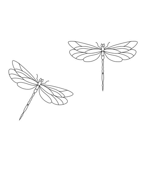 Dragonflies Tattoo Design, Dragonfly Simple Tattoo, Dragon Fly Tattoo Drawing, Dragonfly Flash Tattoo, Simple Dragonfly Tattoo Outline, 2 Dragonfly Tattoo, Dragonfly Line Drawing, Dragonfly Line Tattoo, Dragonfly Outline Tattoo