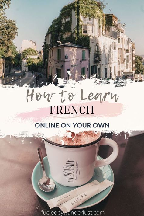 La Maison Rose cafe in Montmartre, cappuccino at a French cafe in Paris Learning French Study Plan, French Podcasts For Beginners, How To Learn French Fast, Learning French Aesthetic, Duolingo French, How To Be French, French Podcasts, How To Learn French, Studying French