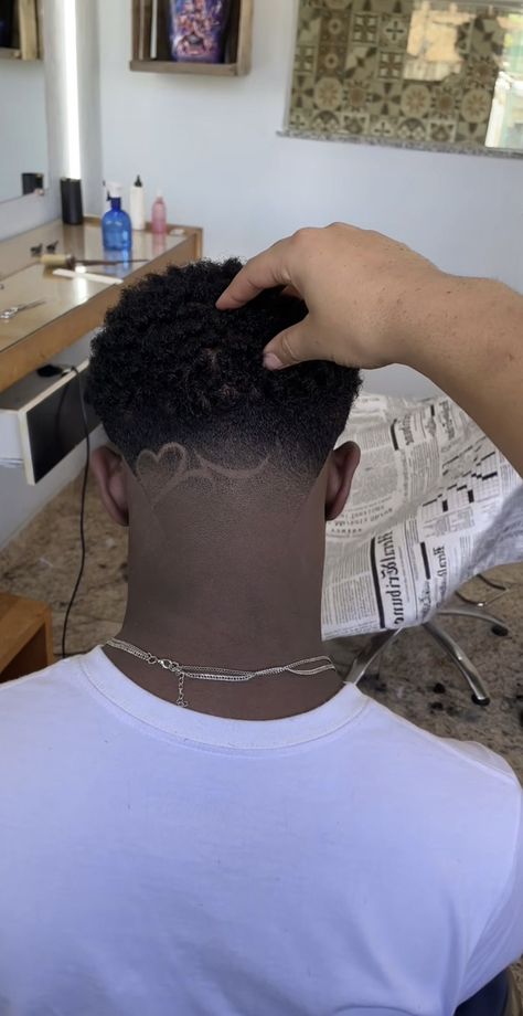 Haircut Designs For Men Black, Low Taper Fade Haircut Curly Hair Design, Back Haircut Designs, Mid Taper With Design, Freestyle Haircut Designs, Mid Taper Design, Taper Fade Designs Men, Haircut For Men Short Hair, Cute Hair Designs