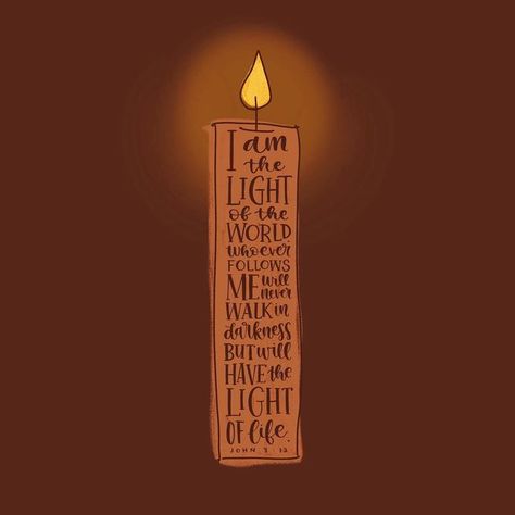 I Am The Light Of The World John 8:12, I Am The Light Of The World, Jesus Is The Light Of The World Craft, Light Of The World Art, Jesus Is The Light, God's Light, I Am The Light, Bible Journal Notebooks, Christian Illustration