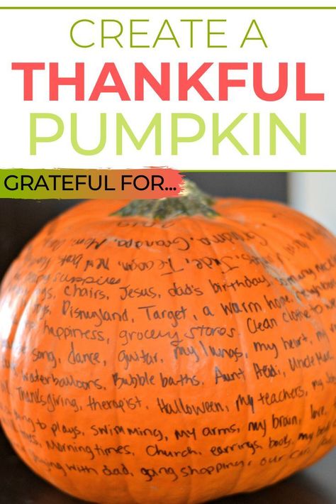 This year create a thankful pumpkin with your family to start the holiday season off on the right foot.  Reminding ourselves why we are thankful for what we have. Thankful For Crafts, Pumpkin Craft For Kids, Christian Thanksgiving Crafts, Pumkin Ideas, Pumpkin Activity, Thankful Crafts, Elderly Crafts, Activities Director, Crafts Thanksgiving