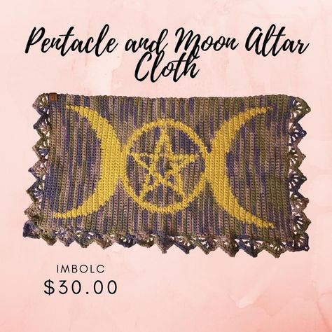 Witchcraft Crochet, Tarot Crochet Pattern, Crochet Witch Altar Table Top, Witchy Tapestry Crochet, Crochet Altar Cloth, Crochet Tarot Bag Pattern, Tarot Card Tapestry Crochet, Tarot Crochet Tapestry, Crochet Tarot