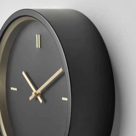 STURSK Wall clock, black - IKEA Wall Clock Black, Ikea Ireland, Pendulum Wall Clock, Kids Flooring, Black Wall Clock, Table Clocks, Wall Clock Design, Bathroom Outdoor, Stainless Steel Cleaning