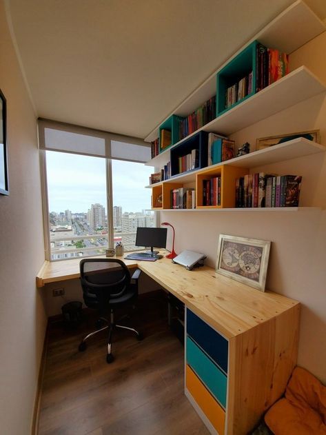 Home office fresh home decor idea 2023 Small Narrow Home Office, Long Narrow Home Office, Narrow Desk Setup, Small Narrow Office Space Ideas, Narrow Study Room Ideas, Narrow Office Design, Small Narrow Office, Long Narrow Office Space Ideas, Narrow Office Space