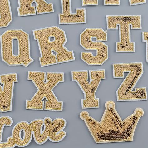 Rhinestone Alphabet, Iron On Letters, Silver Embroidery, Alphabet A, Beautiful Lettering, Embroidery Letters, Name Letters, Computer Embroidery, Iron On Applique