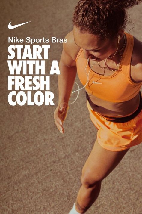 Start with support—run in comfortable Nike sports bras in fresh colors for spring. Shop 'em on Nike.com. Nike Sports Bras, Sports Campaign, Nike Ad, Running Photos, Colors For Spring, Fashion Themes, Nike Sports Bra, Women's Sports, Nike Sports