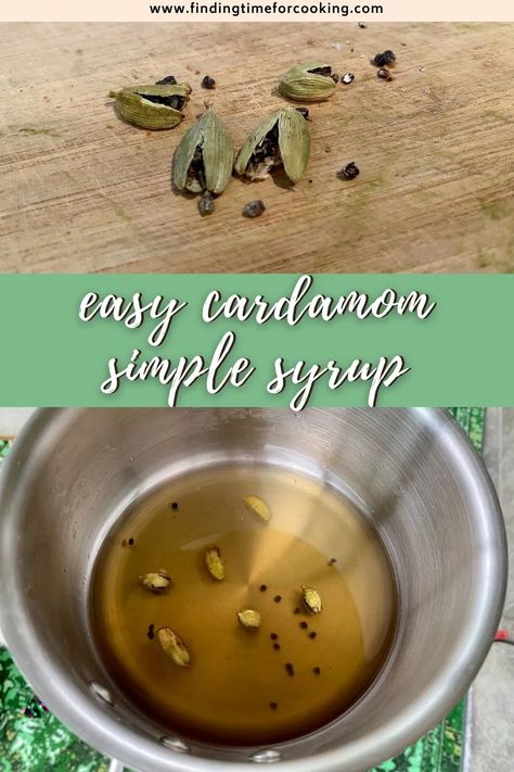 Cardamom Syrup For Coffee, Cardamom Simple Syrup, Simple Syrup For Cocktails, Cardamom Syrup, Syrup For Cocktails, Diy Extracts, Homemade Coffee Syrup, Cardamom Recipe, Simple Syrup Cocktails