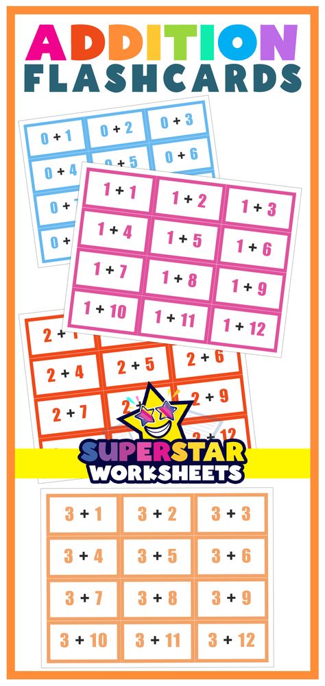 Calling all math teachers! Add some excitement to your lessons with our colorful addition flashcards! 🌈 These printable PDFs are ready to go, making math practice engaging and interactive for your students. Get your students excited about addition! Addition Flashcards Printable Free, Human Body Worksheets, Math Facts Addition, Addition Flashcards, Math Flash Cards, Teaching Addition, Math Fact Practice, Math Addition Worksheets, Math Fluency