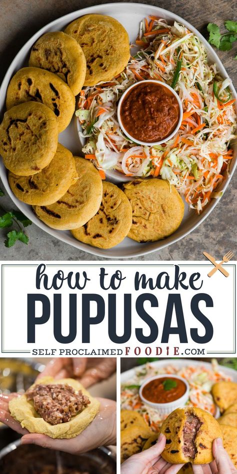 Papusa Recipe Mexican, Mexican Papusa Recipe, Mexican Pupusas Recipe, Vegan Pupusas Recipe, Easy Pupusas Recipe, Mexican Sopes Recipe, Papusas Food, Pork Pupusas Recipe, Instant Corn Masa Flour Recipes