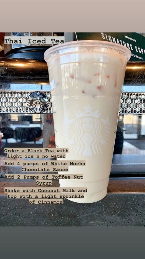 Starbucks Milk Tea Recipe, Starbucks Drinks Milk Tea, Thai Iced Tea Starbucks, Thai Tea Starbucks, Tea Orders From Starbucks, Tea Drinks From Starbucks, Milk Tea Starbucks Order, Iced Teas Starbucks, Starbucks Drinks To Try Tea