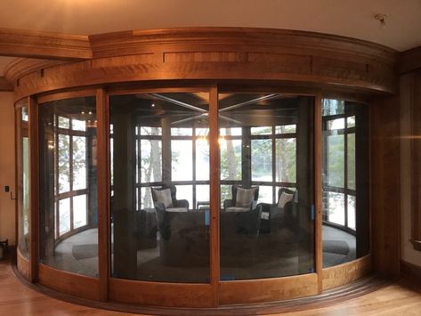 How Curved Glass is Used for Residential Windows - Bent Glass Design, Inc Residential Windows, Traditional Windows, Sliding Tracks, Exterior Details, Wood Windows, Curved Glass, Wood Products, Custom Wood, Glass Design