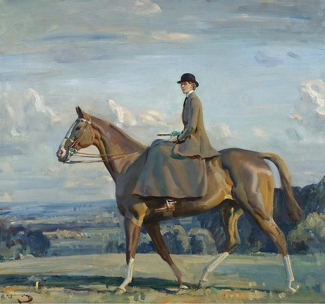 Alfred James Munnings - Portrait of Lady Barbara Lowther on Horseback Alfred Munnings, Equestrian Art, Horse Drawings, Textured Canvas Art, Horse Equestrian, Equine Art, Art Uk, Arte Animal, Horse Painting