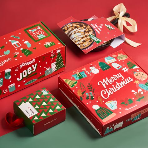 Ice Cream Christmas, Christmas Gift Photography, Christmas Packaging Design, Xmas Hampers, Christmas Cookies Packaging, Happy Meal Box, Styling Food Photography, Christmas Cookie Box, Christmas Promo