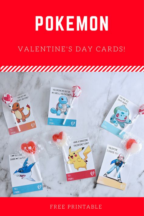 Pokemon Valentine's Day Cards Pokemon Giveaway Ideas, Pokemon Valentine's, Pokemon Valentines Box, Minnie Mouse Candy Bar, Big Pokemon, Starburst Valentine, Pokemon Candy, Minecraft Valentines, Pokemon Valentine