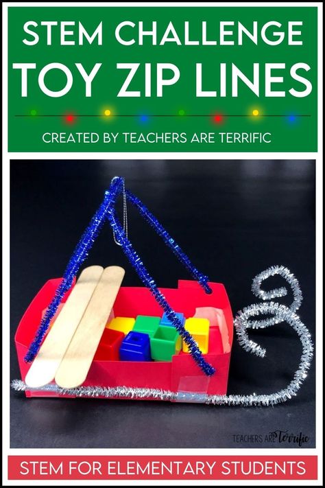 Here’s a perfect STEM challenge to try during the busy Christmas holiday season. This will be exciting for your students and you will love the easy prep of this STEM Quick Challenge. Students will be designing a sleigh that will carry toys down a zip line- without dumping any of them out! Zipline Stem Challenge, Diy Zipline, Christmas Stem Challenge, Teacher Crafts, Stem Students, Steam Challenges, Christmas Party Activities, Stem Classes, Stem Lab