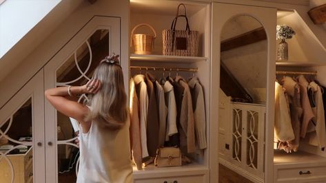 Pitched Ceiling, Attic Closet, Studio Condo, Nancy Meyers, Closet Room, Dream Studio, Closet Makeover, Walk In Wardrobe, Cottage Living