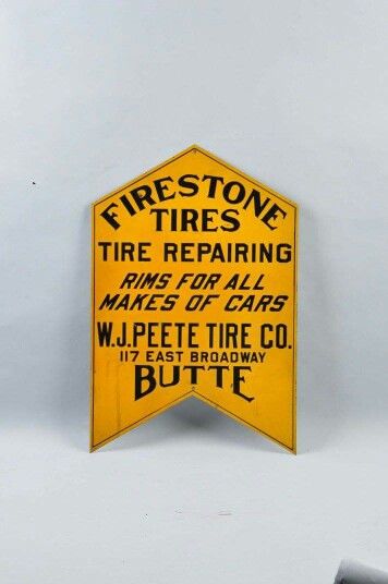 Firestone Tires Sign Tire Shop Logo, Tire Advertising Design, Automotive Shop Signs, Vintage Car Garage, Vintage Tire Ads, Ford Signs Vintage, Firestone Tires, Sign Man, Architectural Pieces