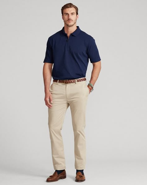 Men's Polo Shirts | Striped & Floral Polo Shirts | Ralph Lauren® UK Mens Polo Shirt Outfit Casual, Ralph Lauren Men Outfit, Mens Polo Shirt Outfit Classy, Smart Casual Work Attire, Mens Polo Shirt Outfit, Polo Outfit Men, Polo Shirt Outfit Men, Interview Outfit Men, Mens Designer Polo Shirts