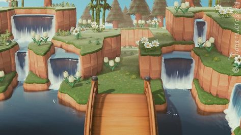 Carbonara Island 🍝 on Instagram: “The path to my flower field 🌲🌿🌷🌊 I really like how this area turned out! ☺️ #animalcrossing #animalcrossingnewhorizons #newhorizons #acnh…” Acnh Cottagecore, Forest Cottage, Ac New Leaf, Forest Core, Animal Crossing Guide, Animal Crossing Wild World, Theme Nature, Forest Path, New Animal Crossing