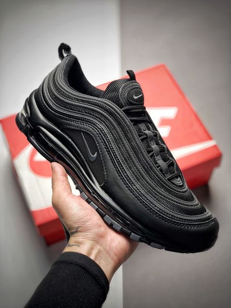 Nike Air Max 97 'Triple Black' 921733 001https://maxshoesusa.myshopify.com/collections/nike-air-max-97/products/nike-air-max-97-triple-black-921733-001 Nike Air Max 270 White, Nike Air Max 97 Black, Nike Air Force Max, Yeezy Boost 750, Yeezy Boots, Brand Sneakers, Boost Shoes, Kicks Shoes, All Nike Shoes