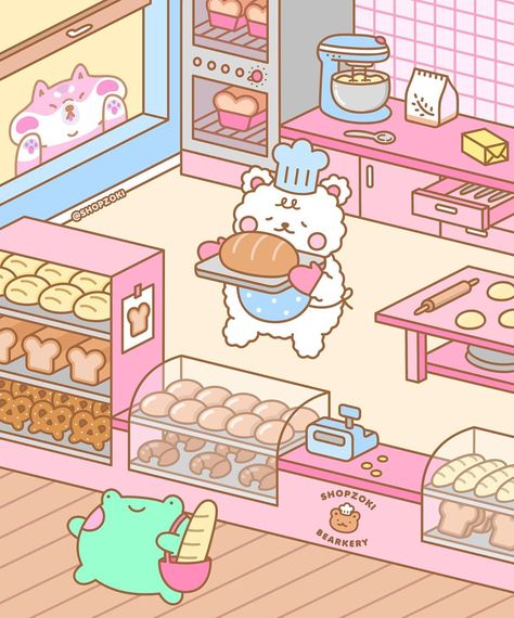 Bakery Illustration, Drawing Kawaii, Art Girl Aesthetic, Cute Food Drawings, Kitty Games, Chinese Art Girl, Illustration Art Drawing, Free Print, Illustration Art Girl