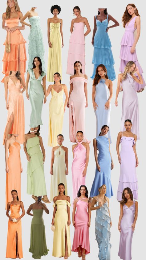 Pastel Color Dress, Pastel Bridesmaid Dresses, Bm Dresses, Dress Code Wedding, Bridesmaid Attire, Pastel Dress, Dream Wedding Ideas Dresses, Wedding Attire Guest, Garden Party Wedding