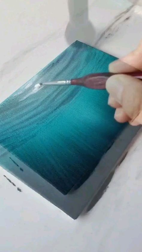 Easy Art Painting, Relax Painting, Digital Art For Beginners, Wave Art Painting, Simple Canvas Painting, How To Paint Water, Texture Canvas Art, Paint With Watercolors, Ocean Art Painting