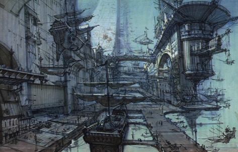 Steampunk Tendencies, Disney Treasures, Bg Design, Planets Art, Disney Concept Art, Treasure Planet, Arte Fantasy, Space Opera, Visual Development