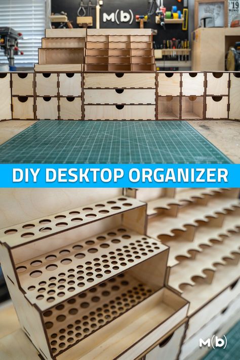 Build a DIY Miniature Organizer from laser cut plywood. Includes free plans. Good setup for miniatures! Glowforge Organization, Free Glowforge Projects, Plywood Lasercut Ideas, Laser Engraving Projects, Laser Wood Ideas, Laser Cut Acrylic Ideas, Snapmaker Projects, Laser Projects Ideas, Laser Cut Projects Ideas