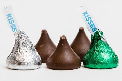 Blue Hershey Kisses, Chocolate Toblerone, Kiss Tips, Hersheys Kisses, Hershey Kisses Chocolate, Virtual Showroom, Sees Candies, Peanut Butter Blossom Cookies, Chocolate Slabs