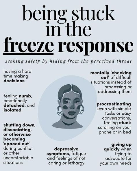 Freeze Response, Mental Health Facts, Mental Health Therapy, Emotional Awareness, Mental Health Resources, Mental And Emotional Health, Health Facts, Health Awareness, Mental Wellness