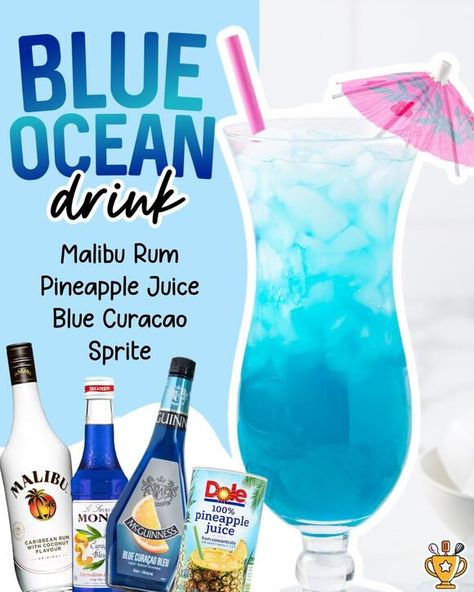 Dive into Refreshment: Sip on the Vibrant Blue Ocean Drink and Ride the Wave of Flavor! | Best Blog Recipes | NewsBreak Original Blue Ocean Drink Recipe, Blue Balls Drink, Blue Ocean Drink, Blue Cocktail Recipes, Blue Summer Drink, Ocean Drink, Blue Alcoholic Drinks, Blue Hawaiian Drink, Fishbowl Drink